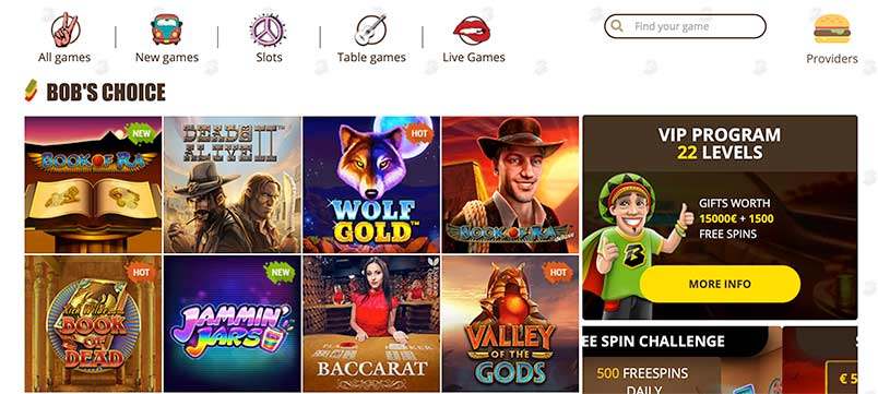 Bob Casino utan Spelpaus & MGA licens